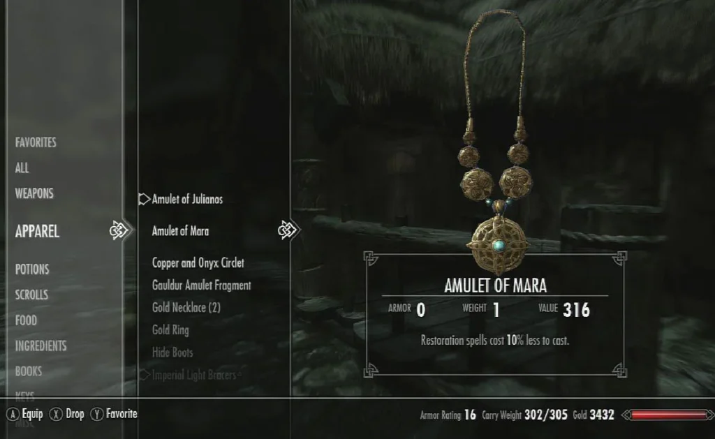 Amulet of Mara
casar em Skyrim