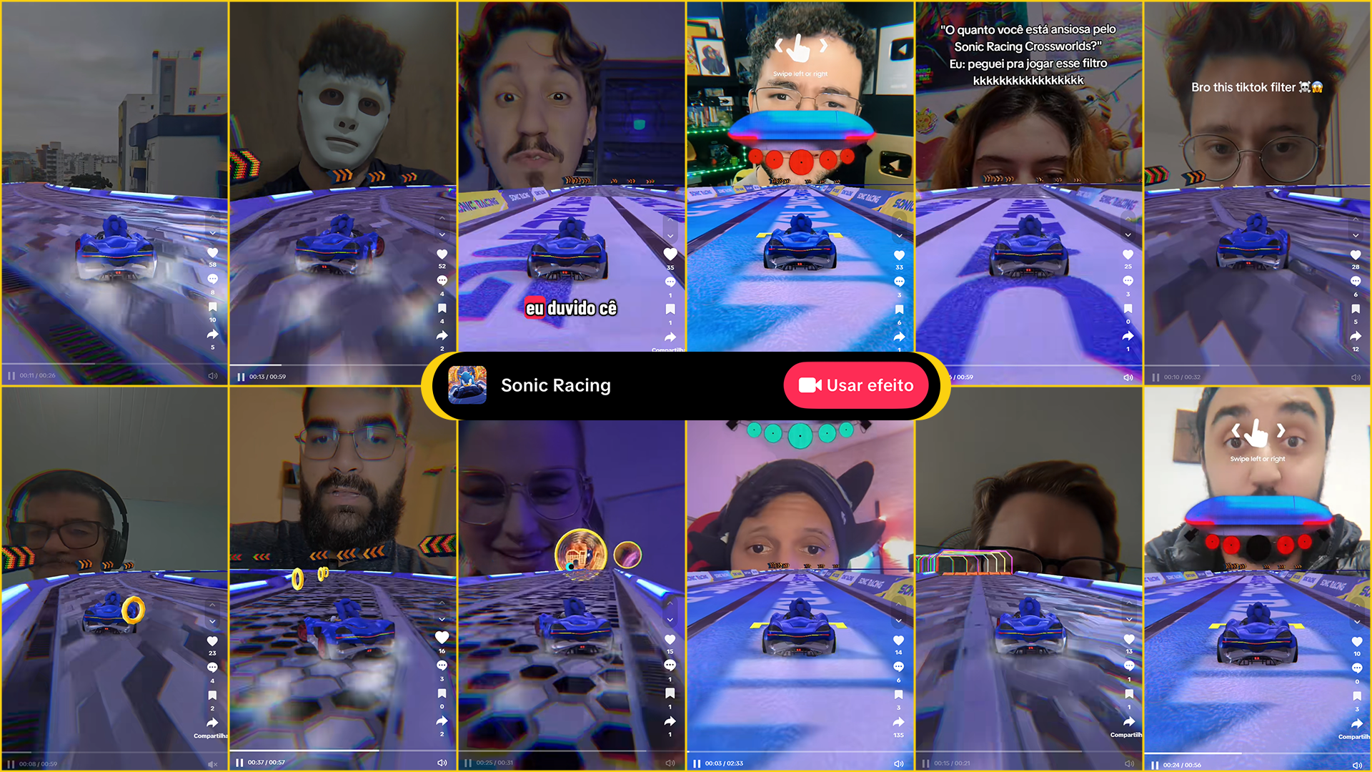 Sonic Racing no Tiktok: Filtro do TikTok leva usuários a Sonic Racing: CrossWorlds