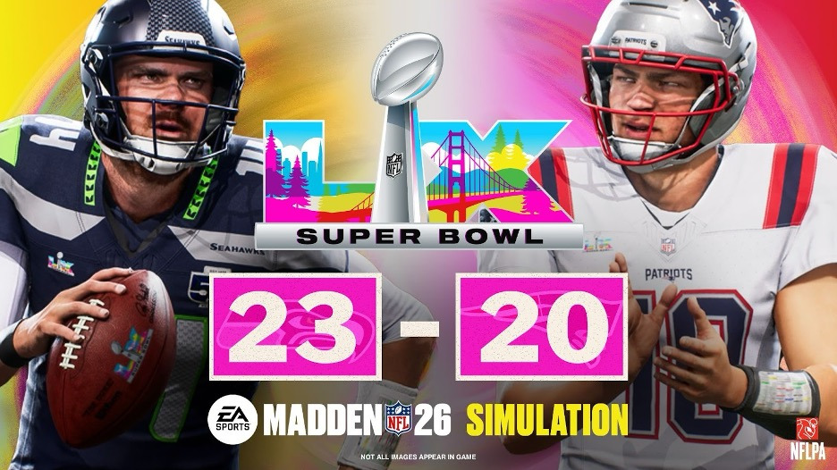 Simulação do EA Sports Madden NFL 26 Revela Que O Seattle Seahawks Vence Super Bowl LX